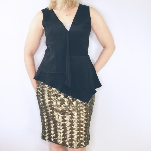 Hunter Bell skirt bronze chevron sequin Brody skirt - Picture 1 of 13